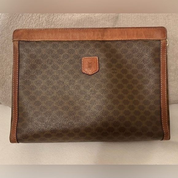 Vintage Celine Clutch Purse with Leather Trim - Picture 1 of 14